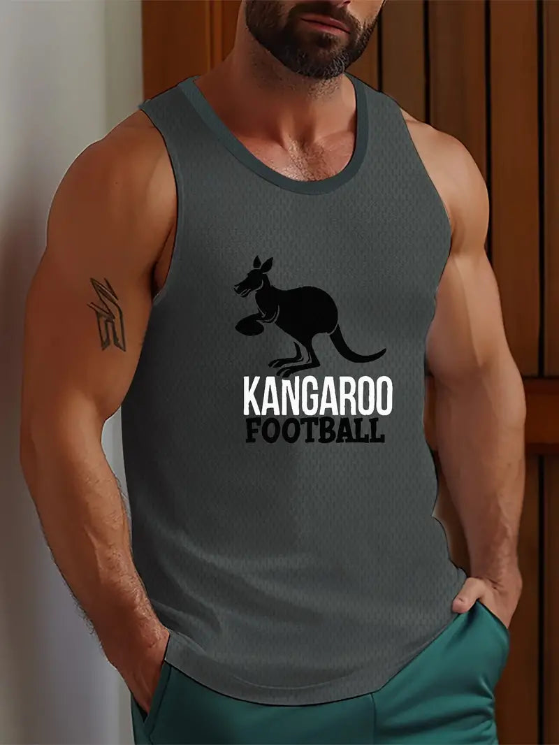 Aussies Singlet Kangaroo Football Gray XXL