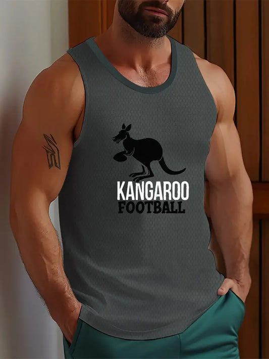 Aussies Singlet Kangaroo Football Gray XXL