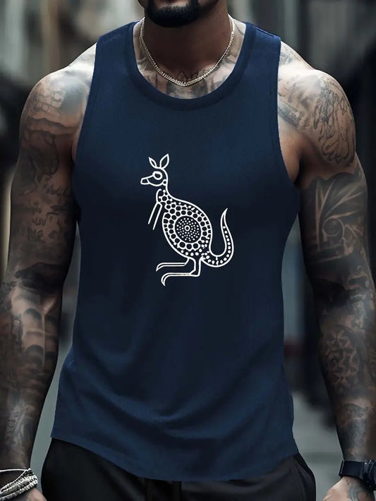 Aussie Singlet Kangaroo Blue XXL