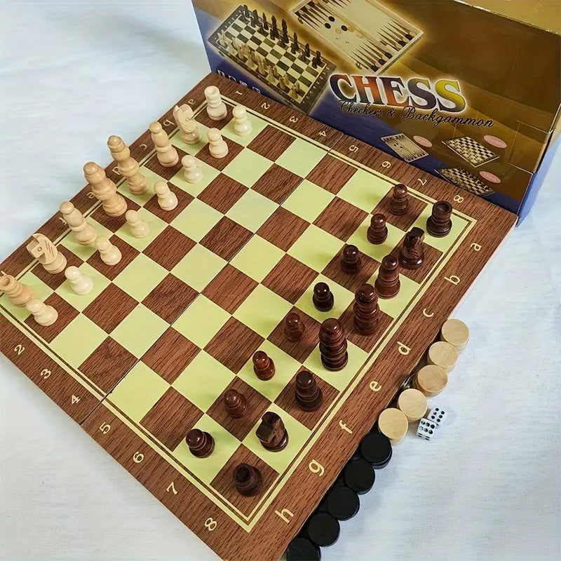 Chess Included Portable 3 in 1 Game