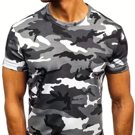 Mens T Shirt Grey Camo XL