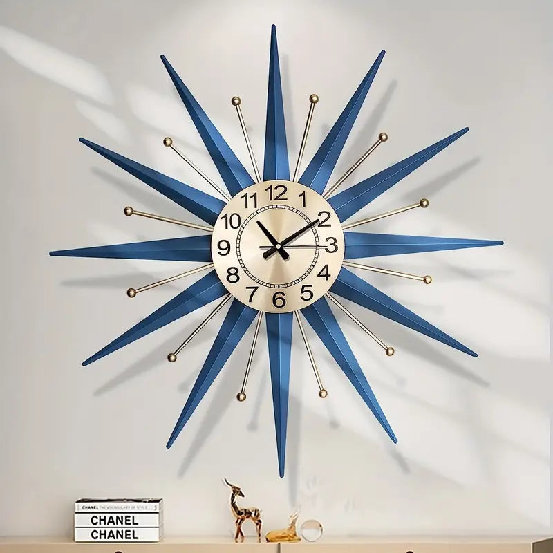 Wall Art Clock Blue Star